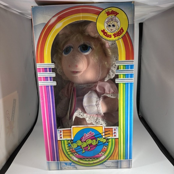 Worlds of Wonder BABY MISS PIGGY‎ Little Boppers Doll Plush 1987 Muppet Babies - Picture 1 of 9